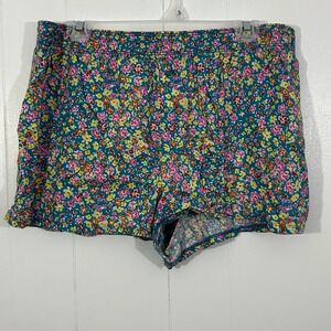 Pink Victoria's Secret Floral Sleep Shorts XL Teal Ditsy Print Cotton Modal